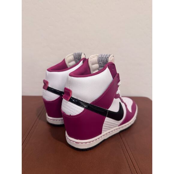 RARE 2013 Nike Dunk Sky Hi Bright Magenta Sneakers 528899-502 Wedge Women’s 7.5 - Picture 2 of 14